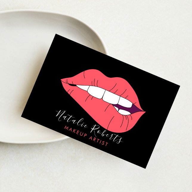 Tarjeta De Visita Bella maquilladora Artista Moda Lip Kiss (Subido por el creador)
