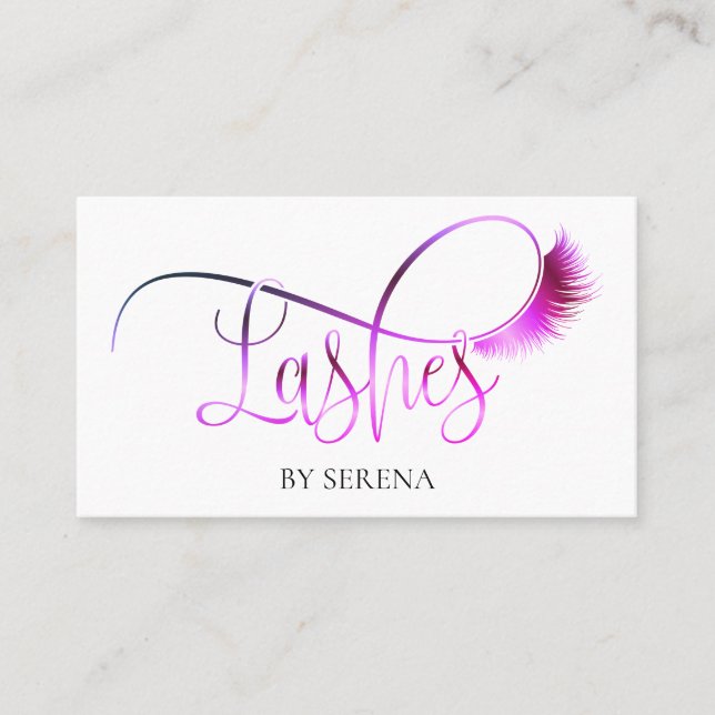 Tarjeta De Visita Bella maquillaje Chica Lash (Anverso)