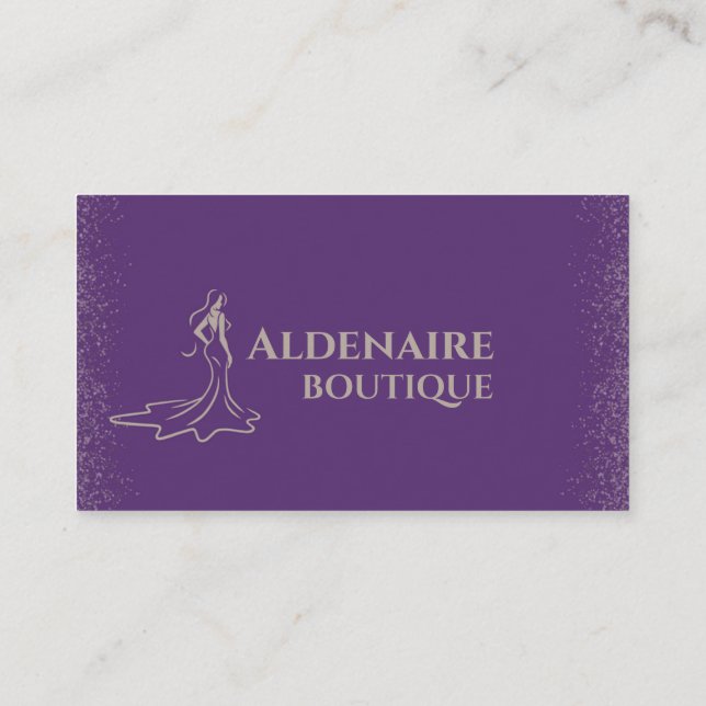 Tarjeta De Visita Bella Purple Luxury Fashion Boutique (Reverso)