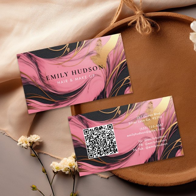 Tarjeta De Visita Belleza artística de maquillaje de pelo (Subido por el creador)