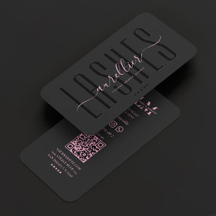 Tarjeta De Visita Belleza artística de maquillar azotes rosados negr
