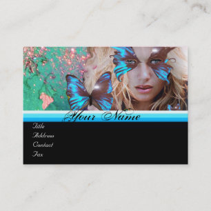 Tarjeta De Visita BELLEZA AZUL MARTOSA MAKEUP ARTISTA monograma verd