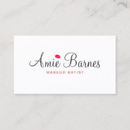 Tarjeta De Visita Belleza blanca en los labios de besada retro maqui