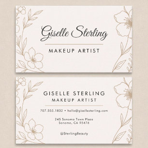 Tarjeta De Visita Belleza botánica de Rubor y artista de maquillaje 