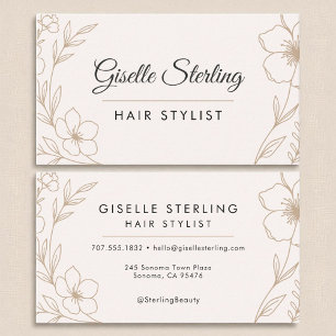 Tarjeta De Visita Belleza botánica Rubor y Black Hair Stylist