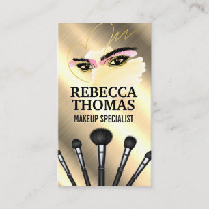 Tarjeta De Visita Belleza   Brochas de Maquillaje   Salón
