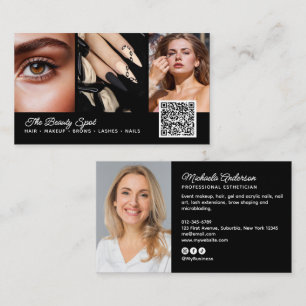 Tarjeta De Visita Belleza / Cabello / Pestañas / Uñas Código QR de 4