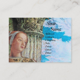 Tarjeta De Visita BELLEZA CLÁSICA MONOGRAM , azul brillante antiguo