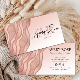 Tarjeta De Visita Belleza cosmetóloga del Rosa de Rubor Gold Marble
