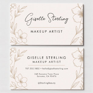 Tarjeta De Visita Belleza de Artista de Maquillaje Botánico Rubor y