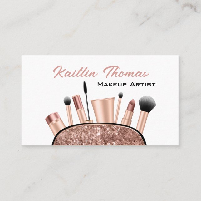 Tarjeta De Visita Belleza de artista de maquillaje profesional (Anverso)