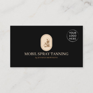 Tarjeta De Visita Belleza de bronceado en spray negro Cuidados corpo