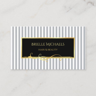 Tarjeta De Visita Belleza de Cabello Gris con Franjas