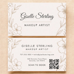 Tarjeta De Visita Belleza de código QR del artista de maquillaje de
