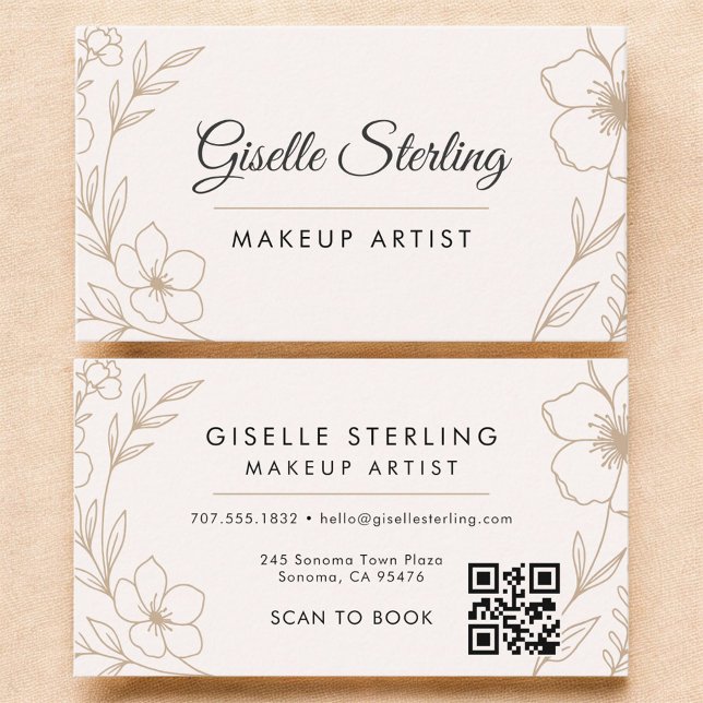 Tarjeta De Visita Belleza de código QR del artista de maquillaje de  (Subido por el creador)