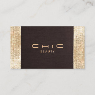 Tarjeta De Visita Belleza de la serie de oro Festive Brown Linen FAU