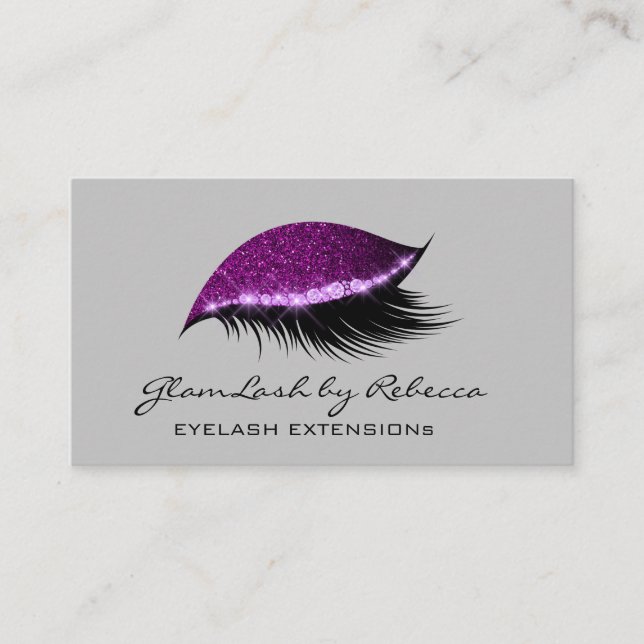 Tarjeta De Visita Belleza de maquillaje simple Eyelash azota Purpuri (Anverso)