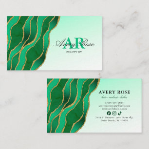 Tarjeta De Visita Belleza de Marble de oro verde esmeralda