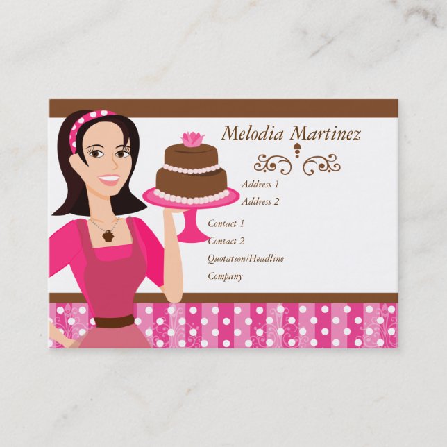 Tarjeta De Visita Belleza de pastel con Rosa (Anverso)