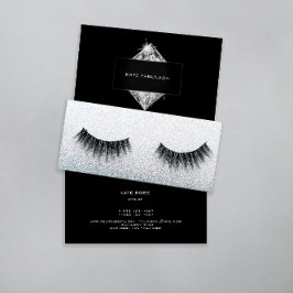 Tarjeta De Visita Belleza de peluquero de diamantes de cristal blanc