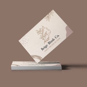 Tarjeta De Visita Belleza de Rubor Beige Boutique Femenina Maquillaj