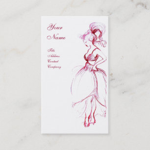 Tarjeta De Visita BELLEZA, DISEÑADOR DE MODA, blanco rojo