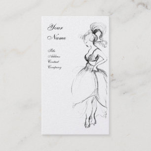 Tarjeta De Visita BELLEZA, DISEÑADOR DE MODA, perla blanca y negra