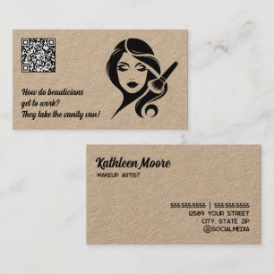 Tarjeta De Visita Belleza Divertida QR de Maquillaje