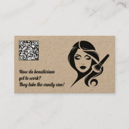 Tarjeta De Visita Belleza Divertida QR de Maquillaje