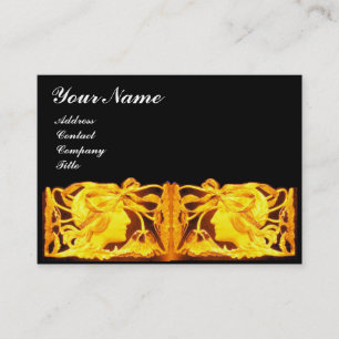 TARJETA DE VISITA BELLEZA ELEGANTE/DAMA CON BOW AMARILLO ORO.FLOWERS