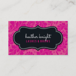 Tarjeta De Visita BELLEZA ESTILO con clase floreciente magenta negro