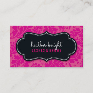 Tarjeta De Visita BELLEZA ESTILO con clase floreciente magenta negro