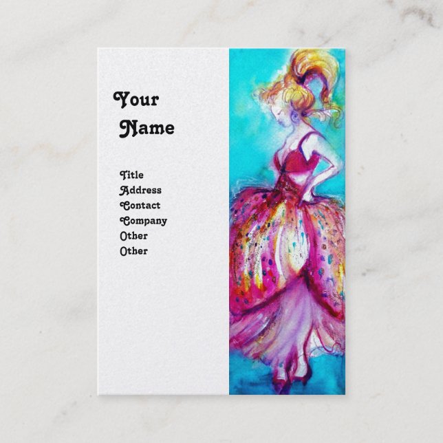 Tarjeta De Visita BELLEZA FASHION dorado rojo rosa azul verde (Anverso)