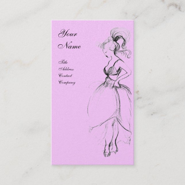 Tarjeta De Visita BELLEZA FASHION ,metal dorado negro rosado (Anverso)
