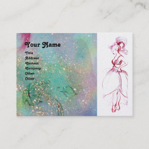 Tarjeta De Visita BELLEZA FASHION rosa azul rosa platino