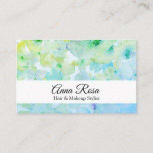 Tarjeta De Visita Belleza floral popular elegante del verde de la