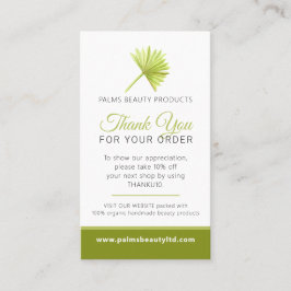 Tarjeta De Visita Belleza foto promocional repite palma de negocios