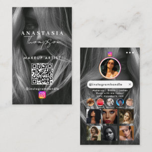 Tarjeta De Visita Belleza influyente: blanco negro en los medios soc