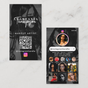 Tarjeta De Visita Belleza influyente: blanco negro en los medios soc