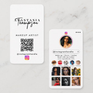 Tarjeta De Visita Belleza influyente Nail Tech Social Media QR Code