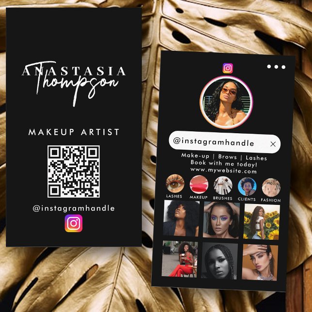 Tarjeta De Visita Belleza influyente Nail Tech Social Media QR Code (Influencer Beauty Nail Tech Social Media QR Code Business Card)
