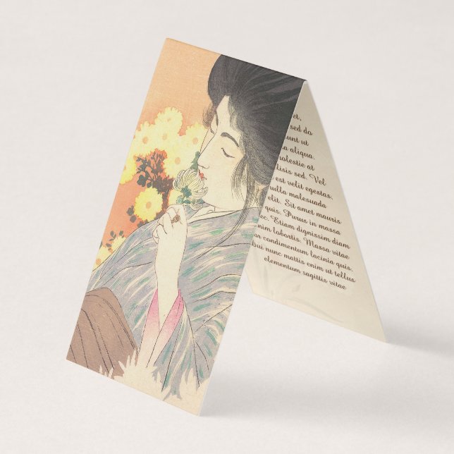 Tarjeta De Visita Belleza japonesa con tatuaje de flor geisha maiko (Anverso)