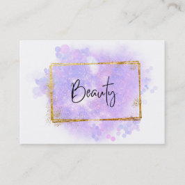 Tarjeta De Visita *~* BELLEZA - Lágrima de lavanda con marco dorado