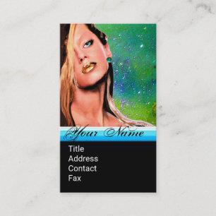 Tarjeta De Visita BELLEZA MAKEUP ARTISTA COSMÉTICA Monograma Verde