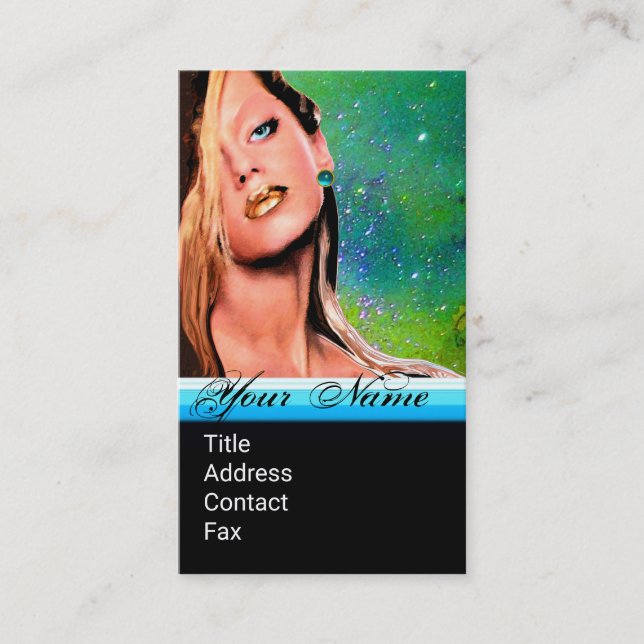 Tarjeta De Visita BELLEZA MAKEUP ARTISTA COSMÉTICA Monograma Verde (Anverso)