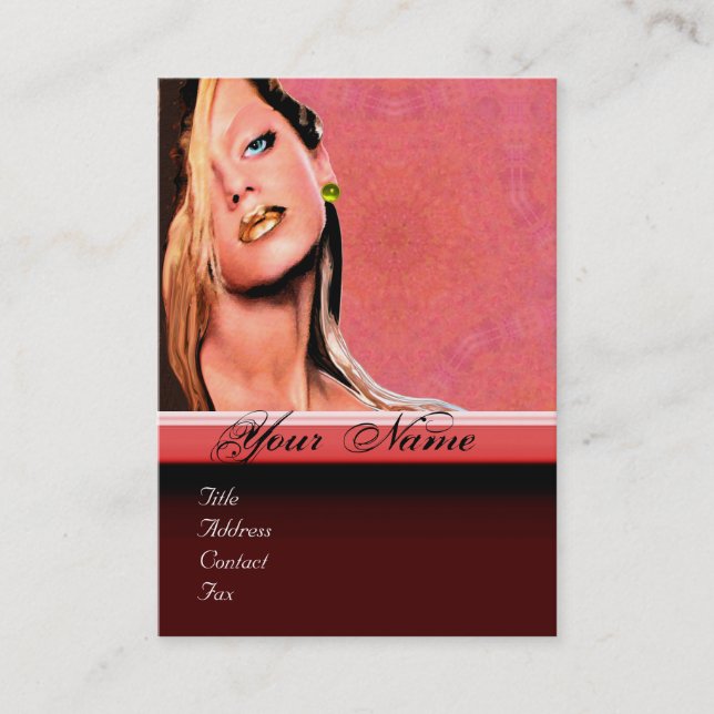 Tarjeta De Visita BELLEZA MAKEUP ARTISTA monograma rosa topacio amar (Anverso)