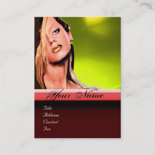 Tarjeta De Visita BELLEZA MAKEUP ARTISTA monograma topacio rojo amar