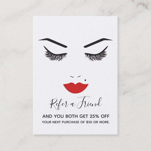 Tarjeta De Visita Belleza maquillaje cara azota salón de remisión de (Anverso)