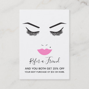 Tarjeta De Visita Belleza Maquillaje Cara Pestañas Labios Rosados Sa