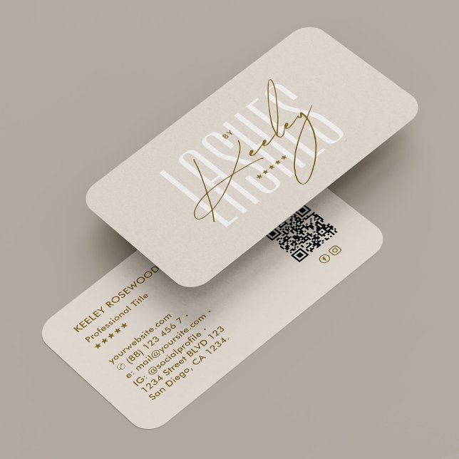 Tarjeta De Visita Belleza mínima de arena Estética Profesional Simpl (Minimal Sand Beauty Aesthetic Professional Simple Business Card
)